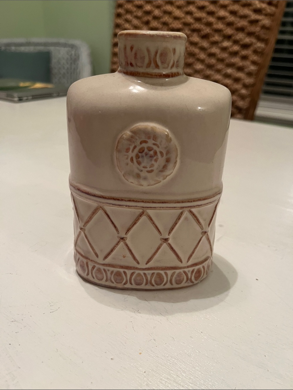 Textured Cream Ceramic Diffuser  with Rustic Detail